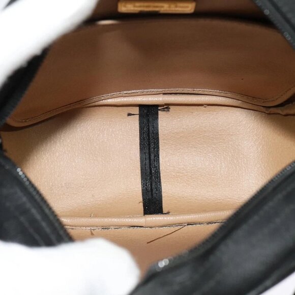 Christian Dior Trotter Canvas Shoulder Bag PVC Black Gold Auth sw750 - Picture 11 of 16